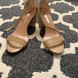 Nude block heels